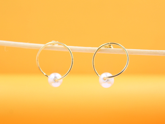 18k Gold Filled Pearl Earrings