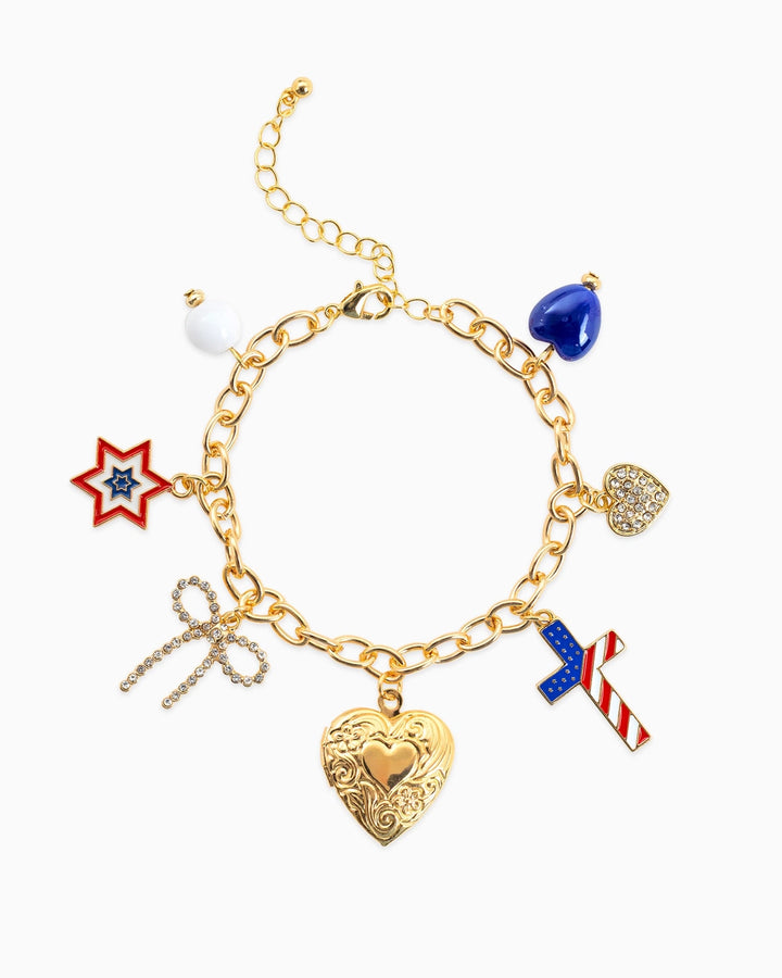 Americana Sweet Liberty Ceramic Charm Bracelet