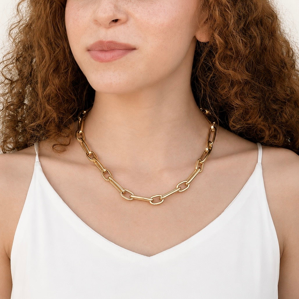 Matte Paperclip Chain Necklace