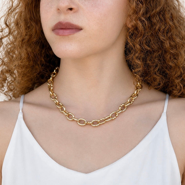 Matte Oval Chain Necklace