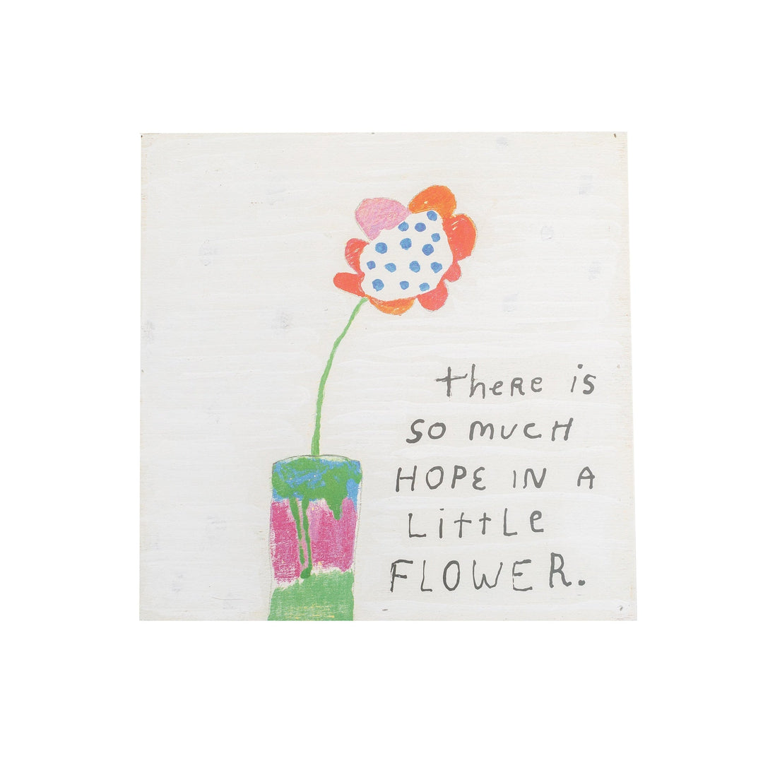 Sugarboo 12x12 art poster with colorful flower in vase and hopeful quote
