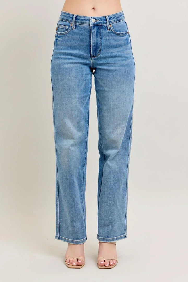 Judy Blue MR Petite Vintage Wash Straight
