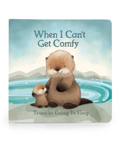 When I Can't Get Comfy children's book featuring two brown otters in water