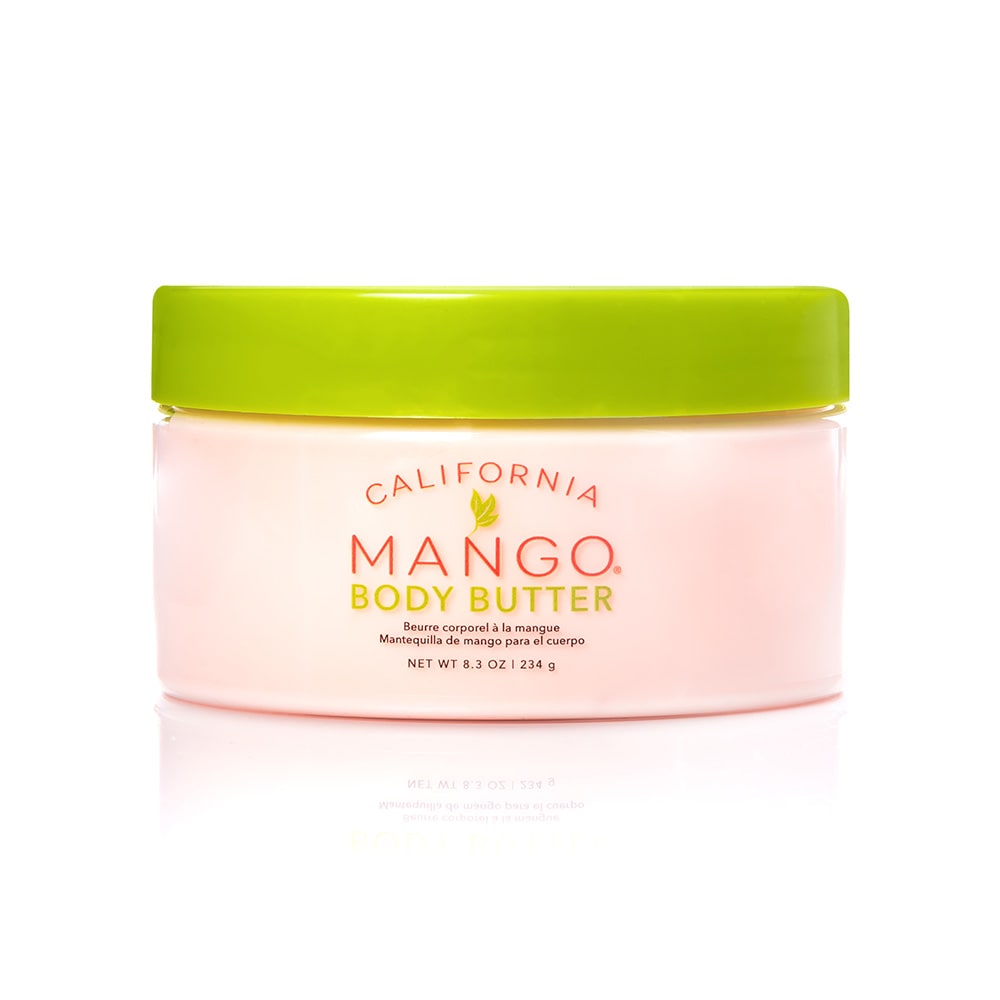 California Mango Body Butter 8.3oz jar with pink container and bright green lid
