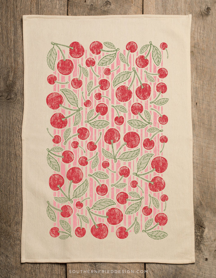 Cherry Pattern Kitchen Towel