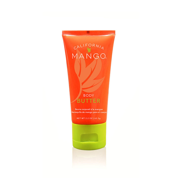 California Mango Body Butter 2.2oz in an orange tube with lime green cap
