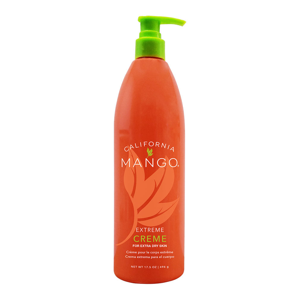 California Mango Extreme Creme pump bottle 17.5oz for extra dry skin in orange