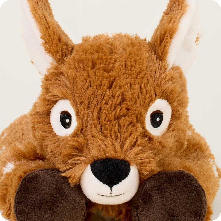 Warmies brown plush deer stuffed animal with antlers and cute facial features