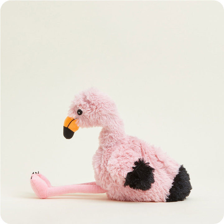 Pink flamingo Warmies heated stuffed animal plush toy with orange and black beak