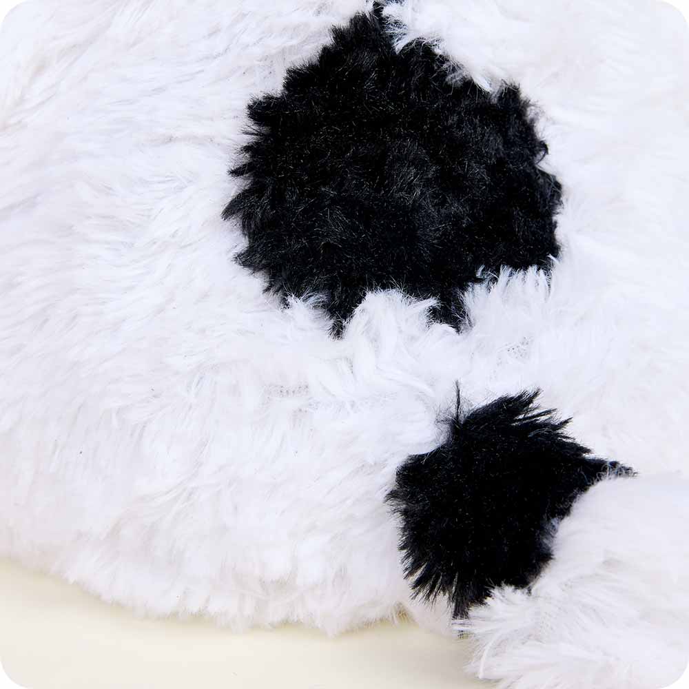 Warmies white plush stuffed animal with black spots resembling Snoopy character design