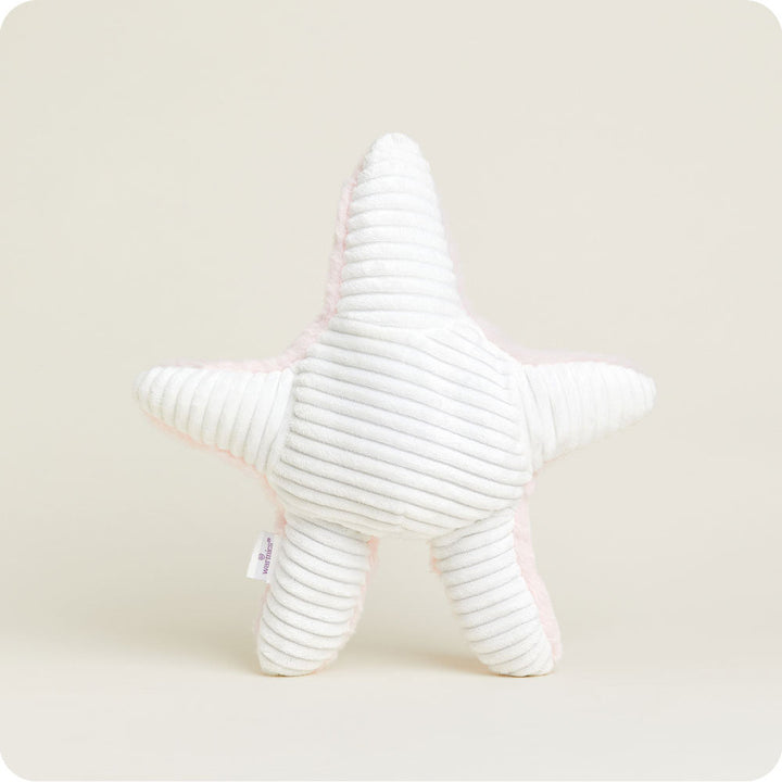 Warmies white and pink striped corduroy starfish plush toy with brand tag