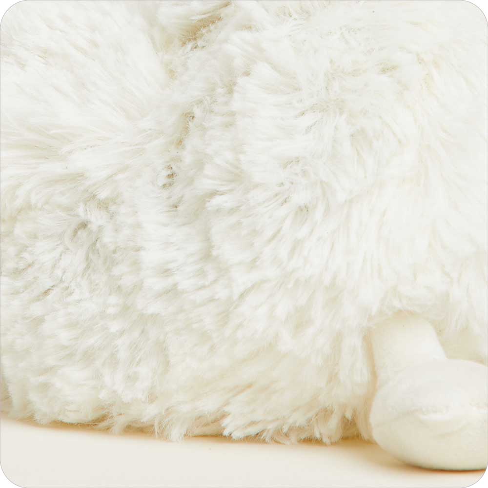 Warmies Junior plush stuffed animal in cream chicken design with soft fuzzy texture