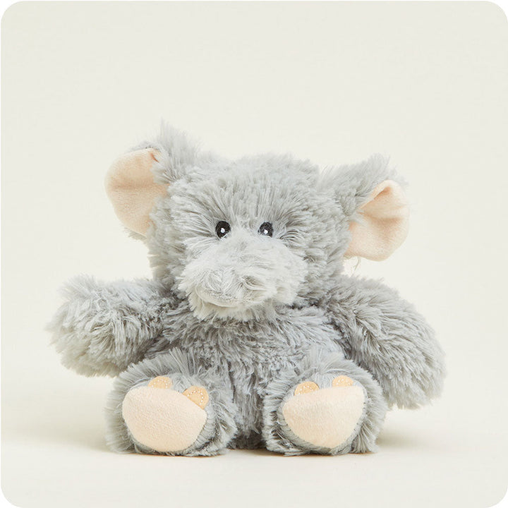 Gray plush elephant stuffed animal with pink ears and paw pads