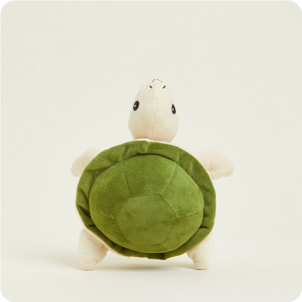 Warmies Junior turtle plush toy with green shell and cream body