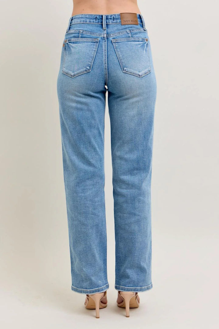 Judy Blue MR Petite Vintage Wash Straight