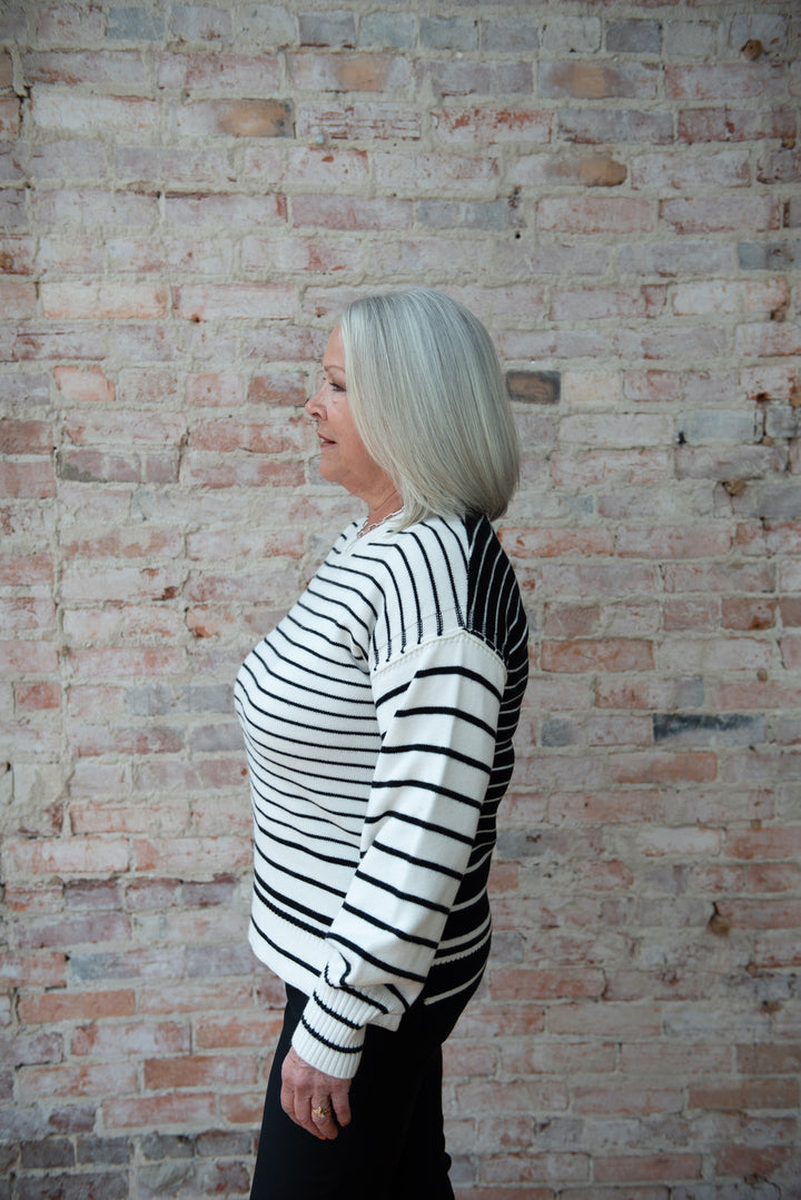 Striped Ribbed Knit Top