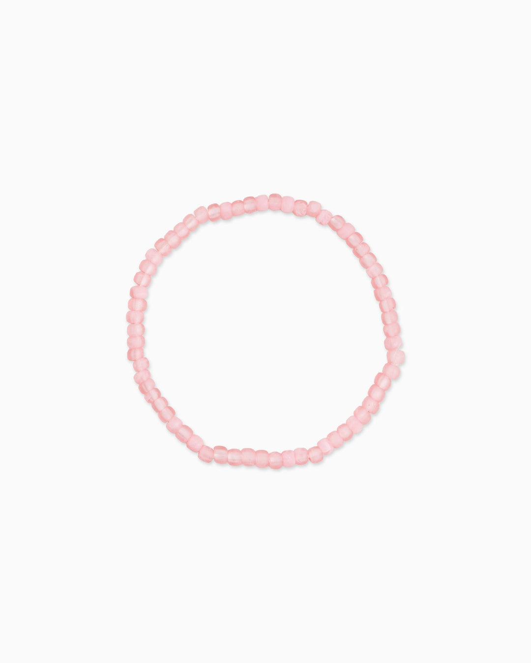 Sessori Valentine Color Mix Bracelet featuring small pink frosted seed beads on elastic cord