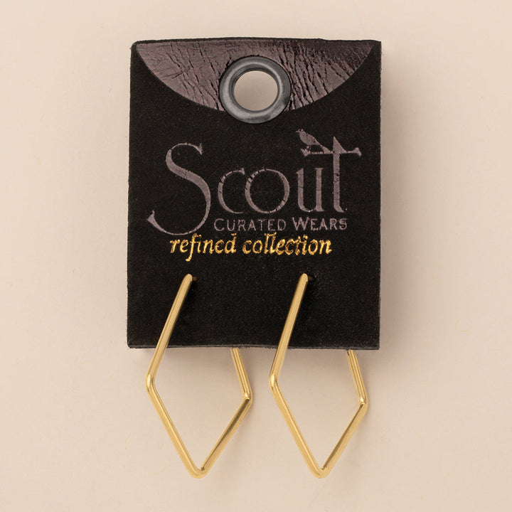Scout Curated Wears Refined Collection Orion Diamond Hoop earrings in gold vermeil on display card