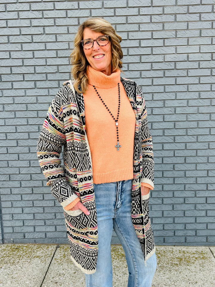 Tribal Hoodie Sweater Cardigan