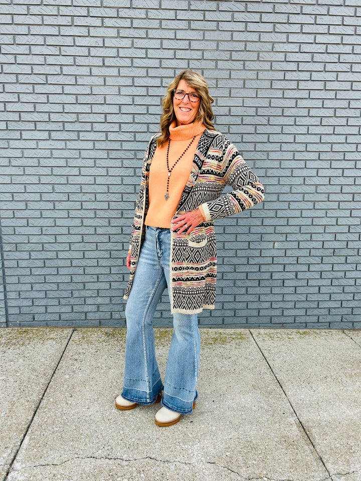 Tribal Hoodie Sweater Cardigan