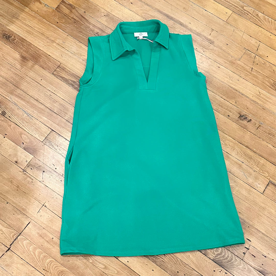 Textured V-neck Sleeveless Mini Dress