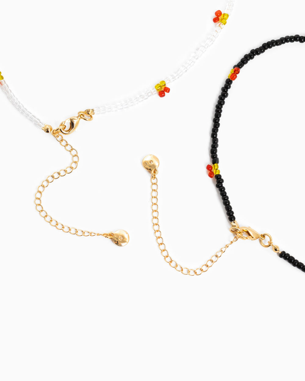 Sessori Fruit Cherry Station Charm Beaded Necklace in white with colorful cherry accents and gold chain clasp
