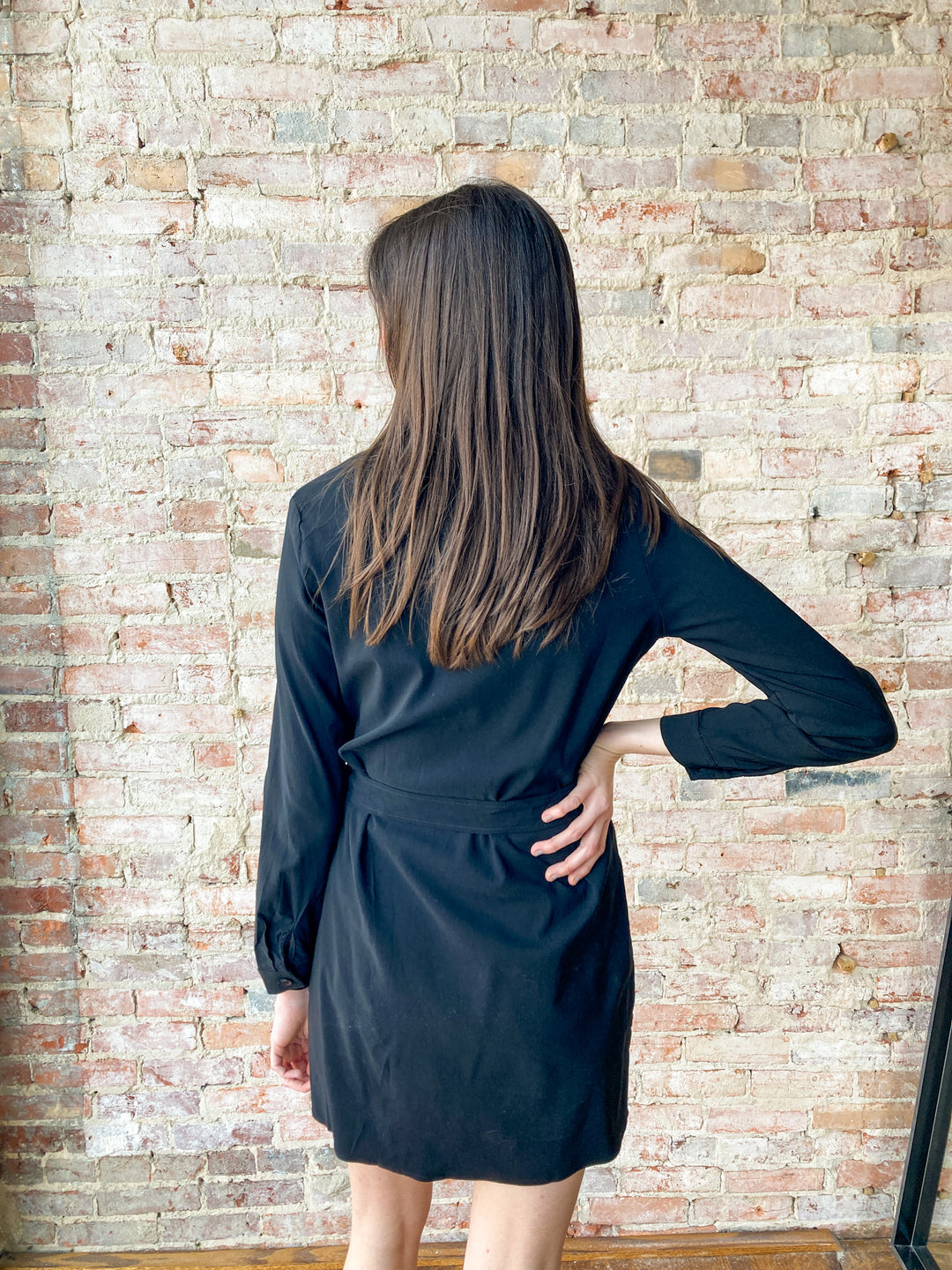 ruched button front dress