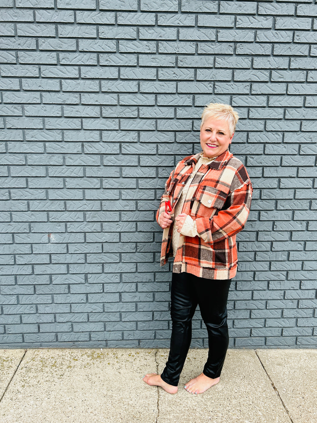 Multi-Color Plaid Raw Edge Shacket