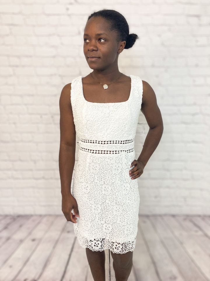 scallop edge lace dress