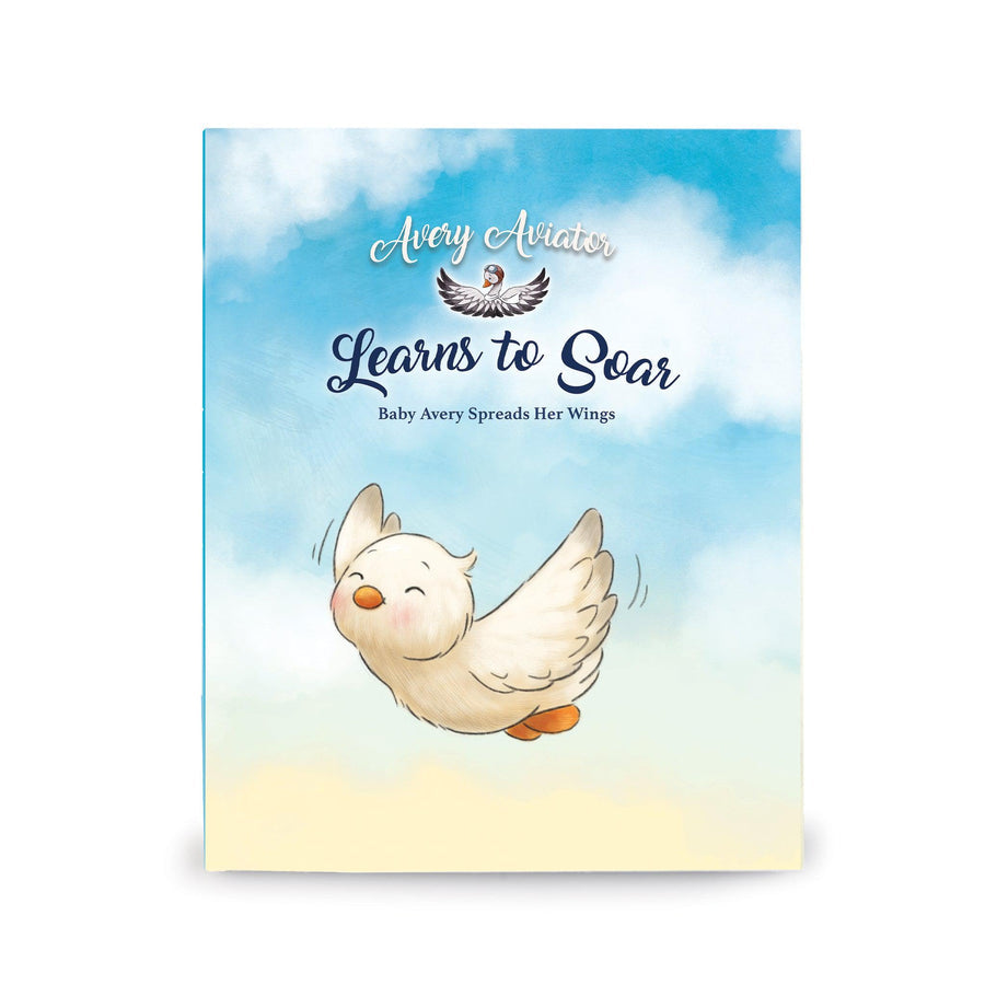 Avery Aviator Learns to Soar children's book cover featuring cute flying bird character