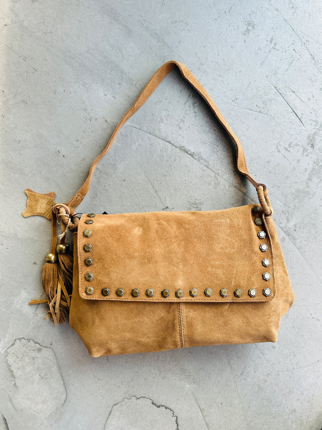 Rivets and Suede Crossbody