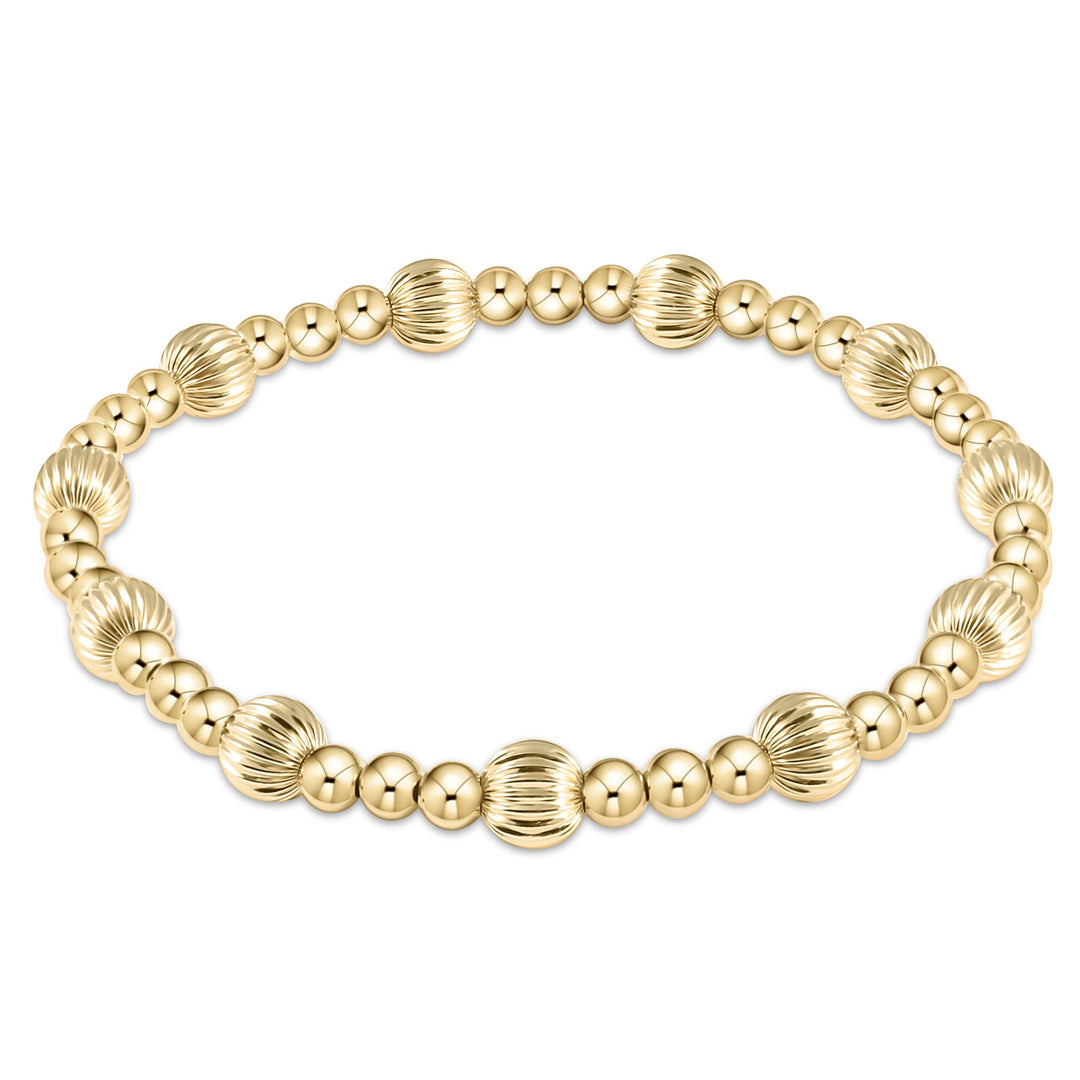 Dignity Sincerity Pattern Bead Bracelet - 6 mm / Gold / Sincerity