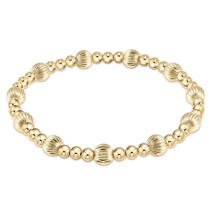 Dignity Sincerity Pattern Bead Bracelet - 6 mm / Gold / Sincerity