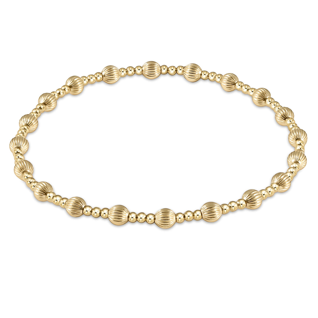 Dignity Sincerity Pattern Bead Bracelet - 4 mm / Gold / Sincerity