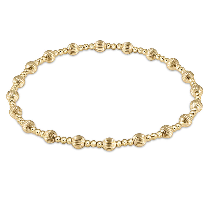 Dignity Sincerity Pattern Bead Bracelet - 4 mm / Gold / Sincerity
