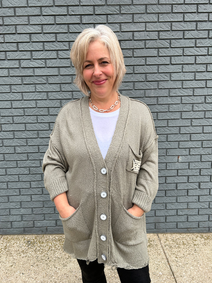 Oversized Raw Edge Cardigan