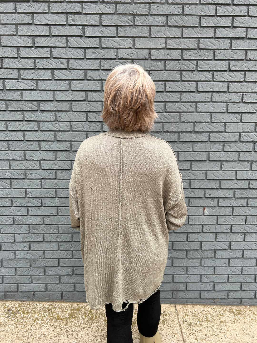 Oversized Raw Edge Cardigan