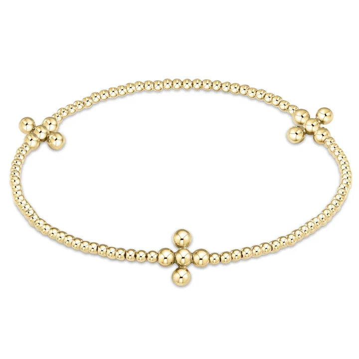 Signature Cross Bead Bracelet - Gold