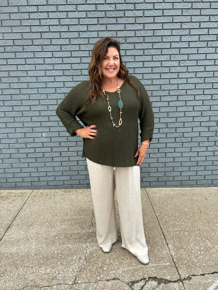 Plus Crew Neck Knit Sweater