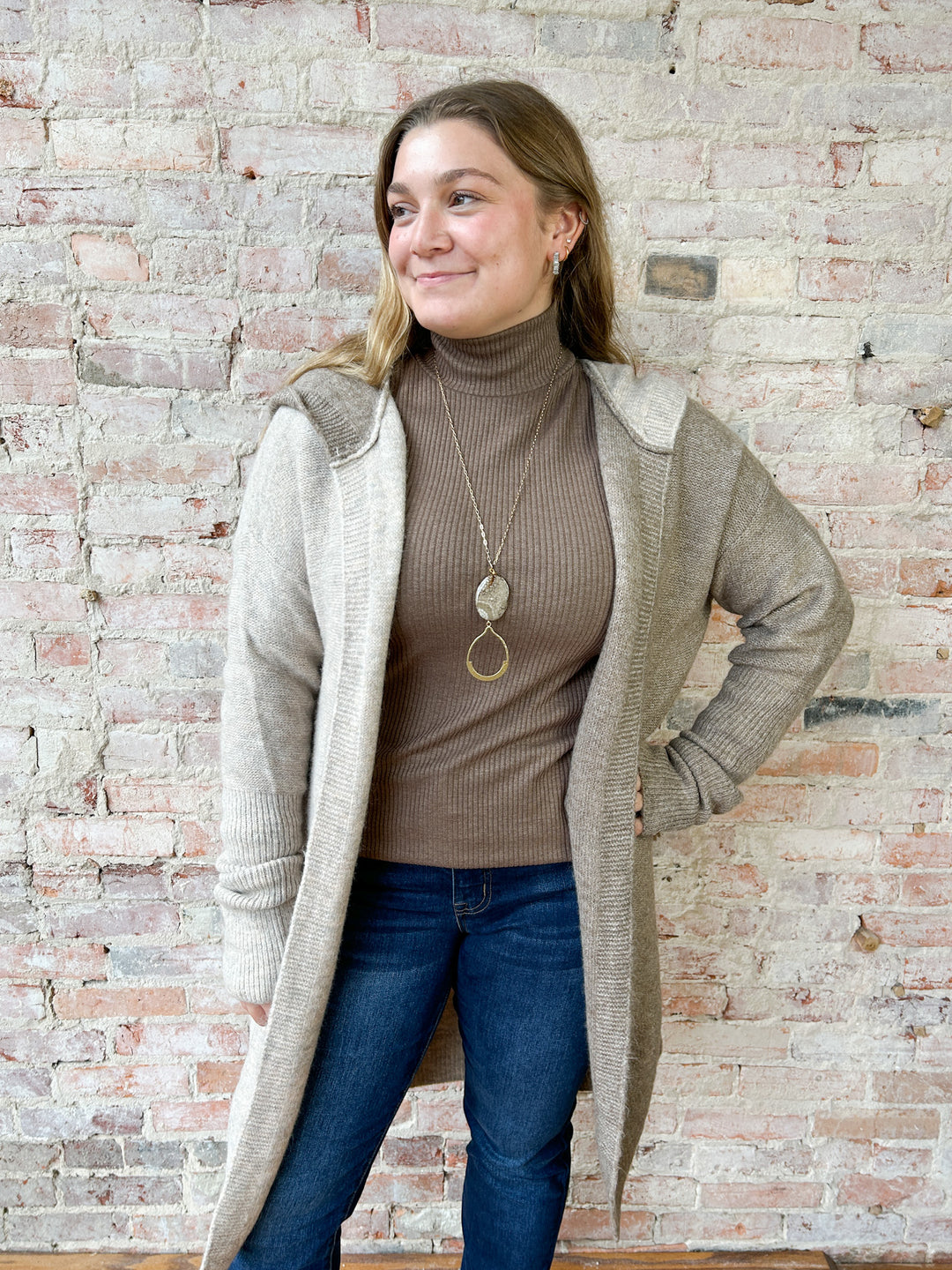 Two Tone Split Open Cardi