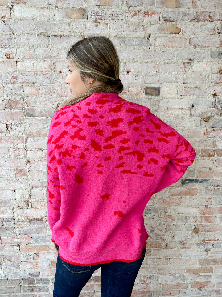 Mock Neck Print Pullover
