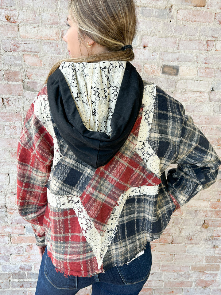 Contrast Plaid Jacket