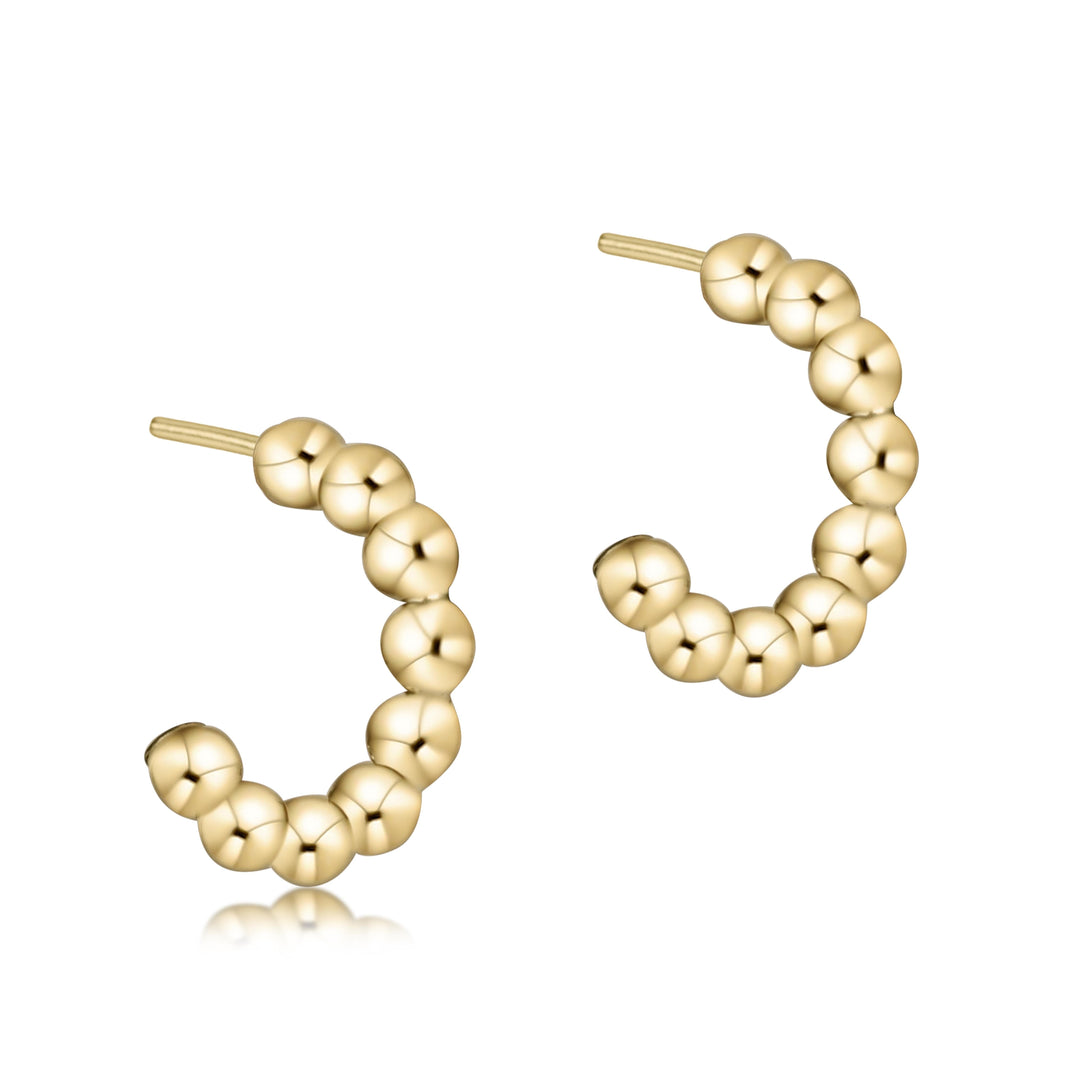 Beaded Classic 1" Post Hoop - 4mm Gold — enewton beaded post hoop earrings, gold, 4mm beads, 1" post