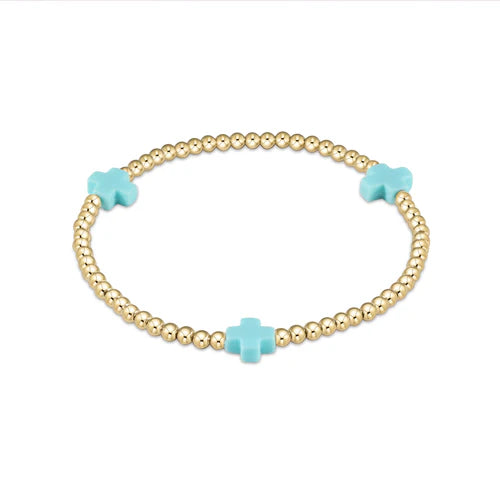 Egirl Signature Cross Gold Bead Bracelet