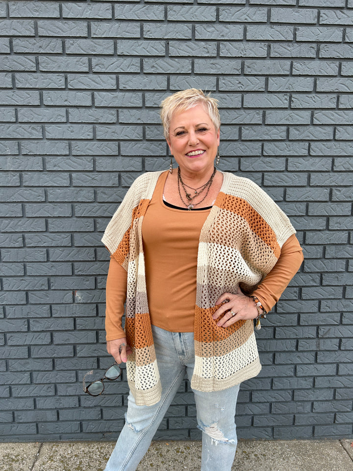 Crochet Multi-Stripe Sweater