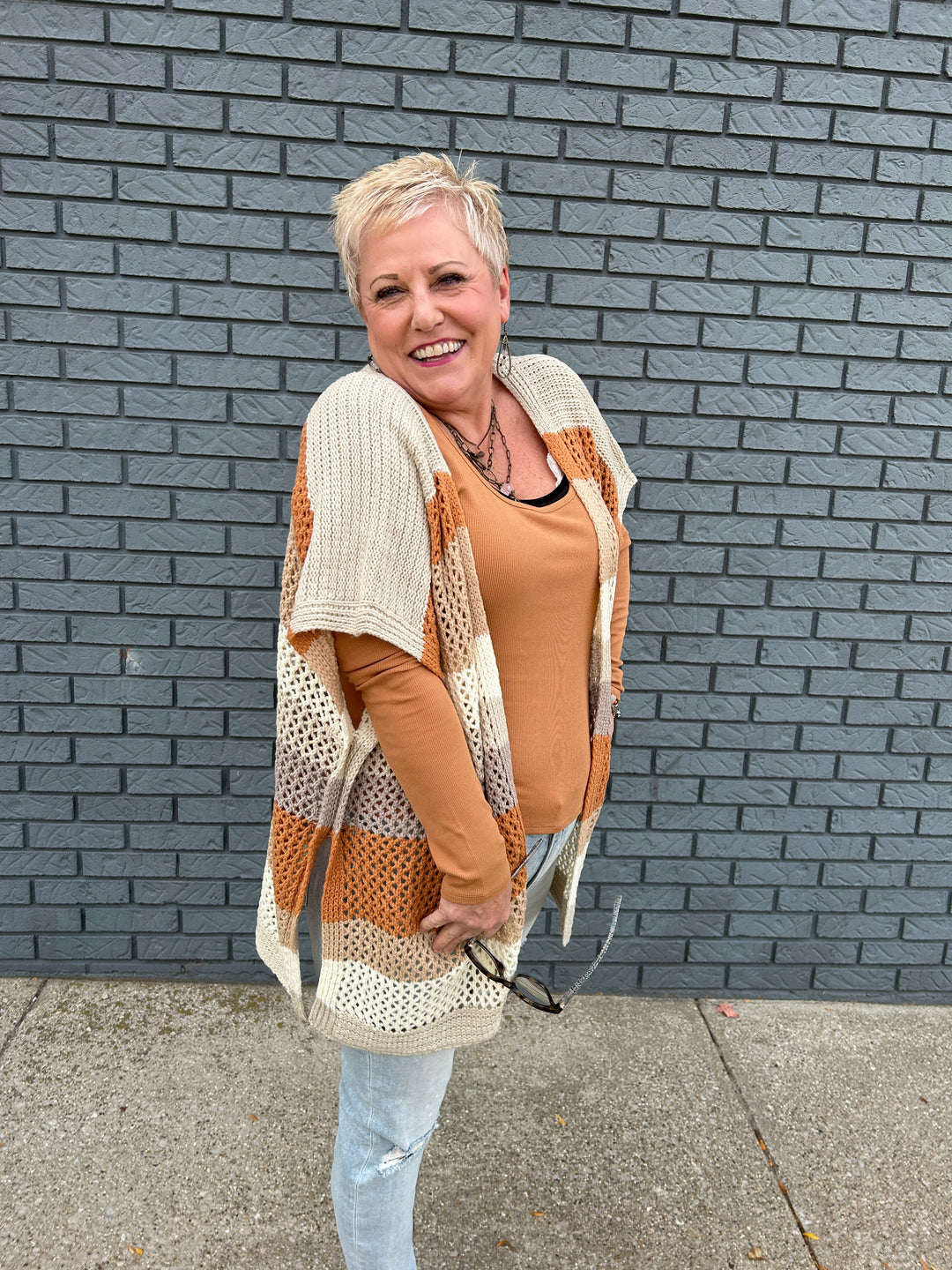 Crochet Multi-Stripe Sweater