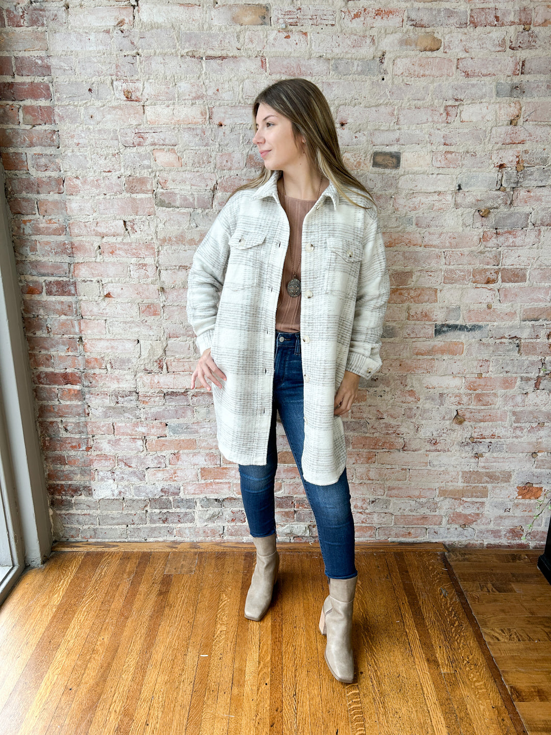 Longline Plaid Shacket