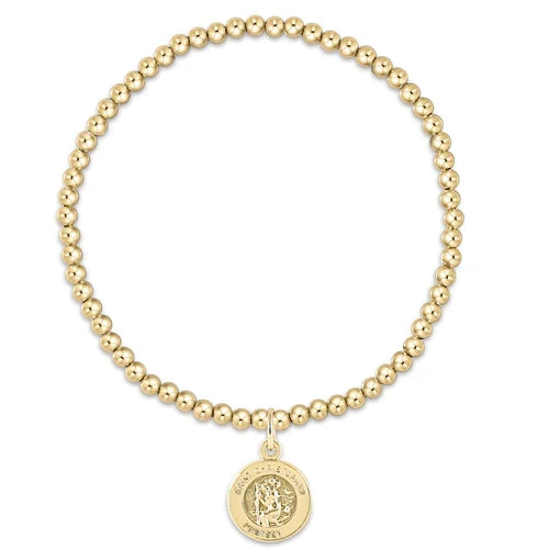 Classic Gold Bead Bracelet with Protection Charm