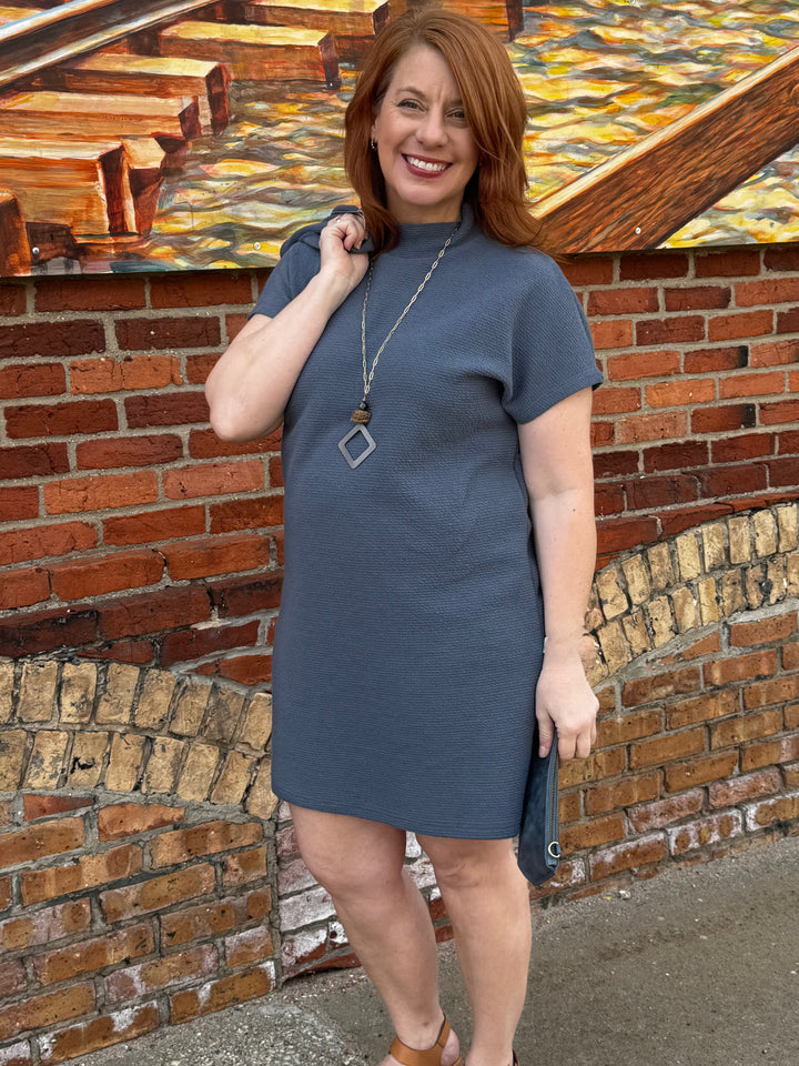 Cloudy Knit Mockneck Dress