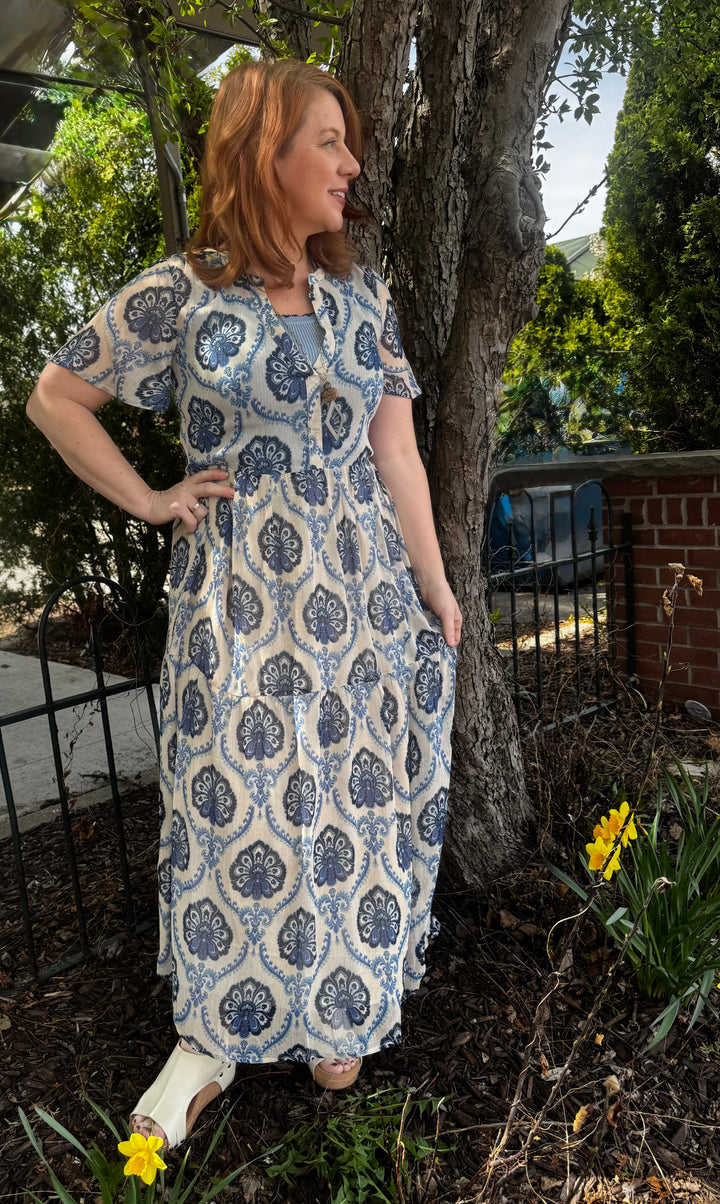 Flowy Midi Shirt Dress